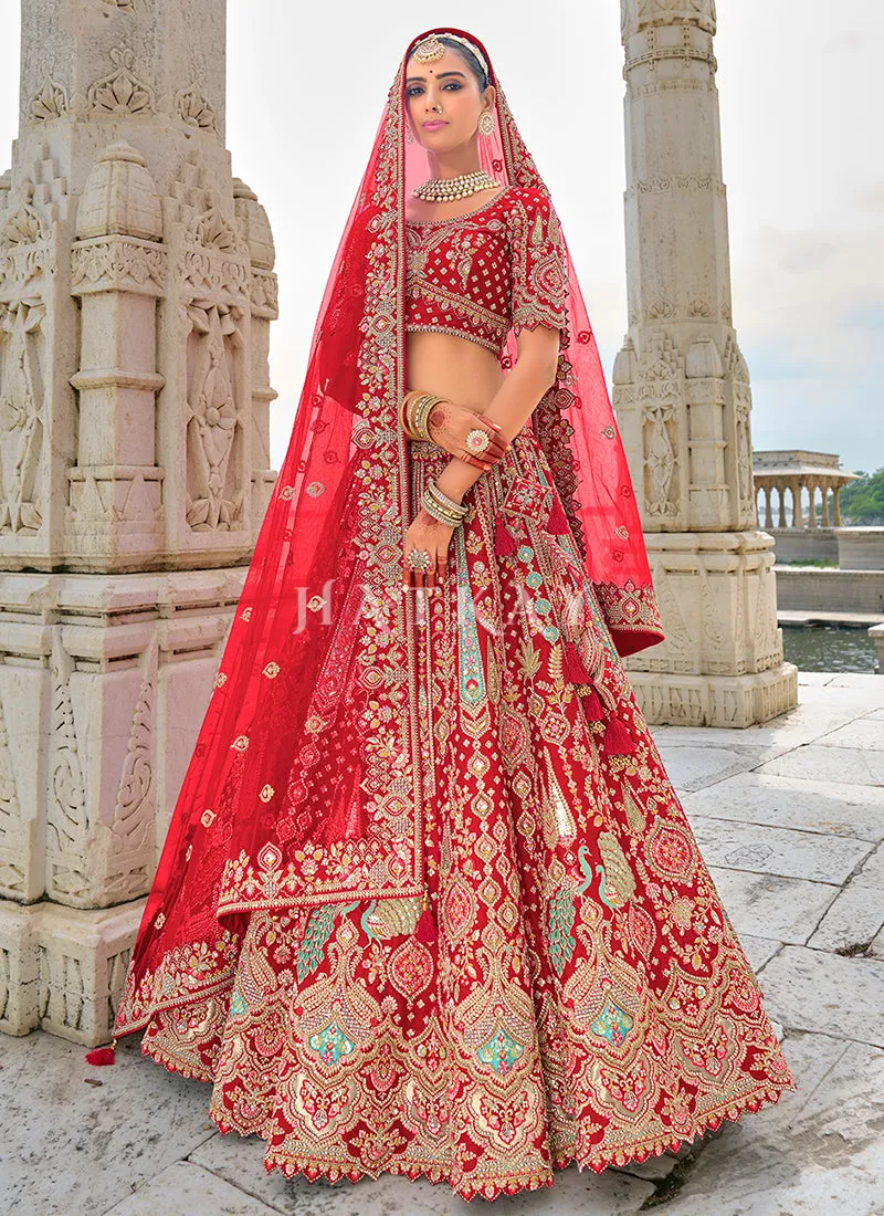 Bridal Red Traditional Embroidery Bridal Lehenga Choli