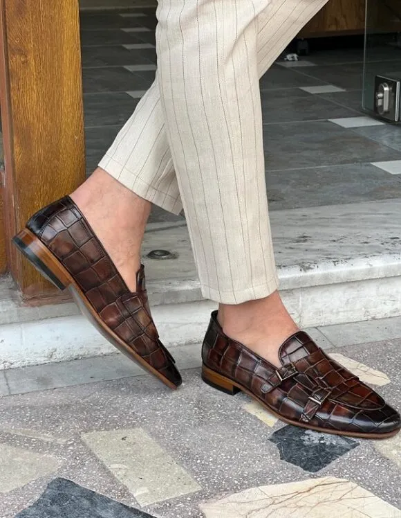 Brown Monkstrap Loafers