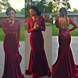 Burgundy Velvet Prom Dresses,Floor length Prom Dress,Evening Dress