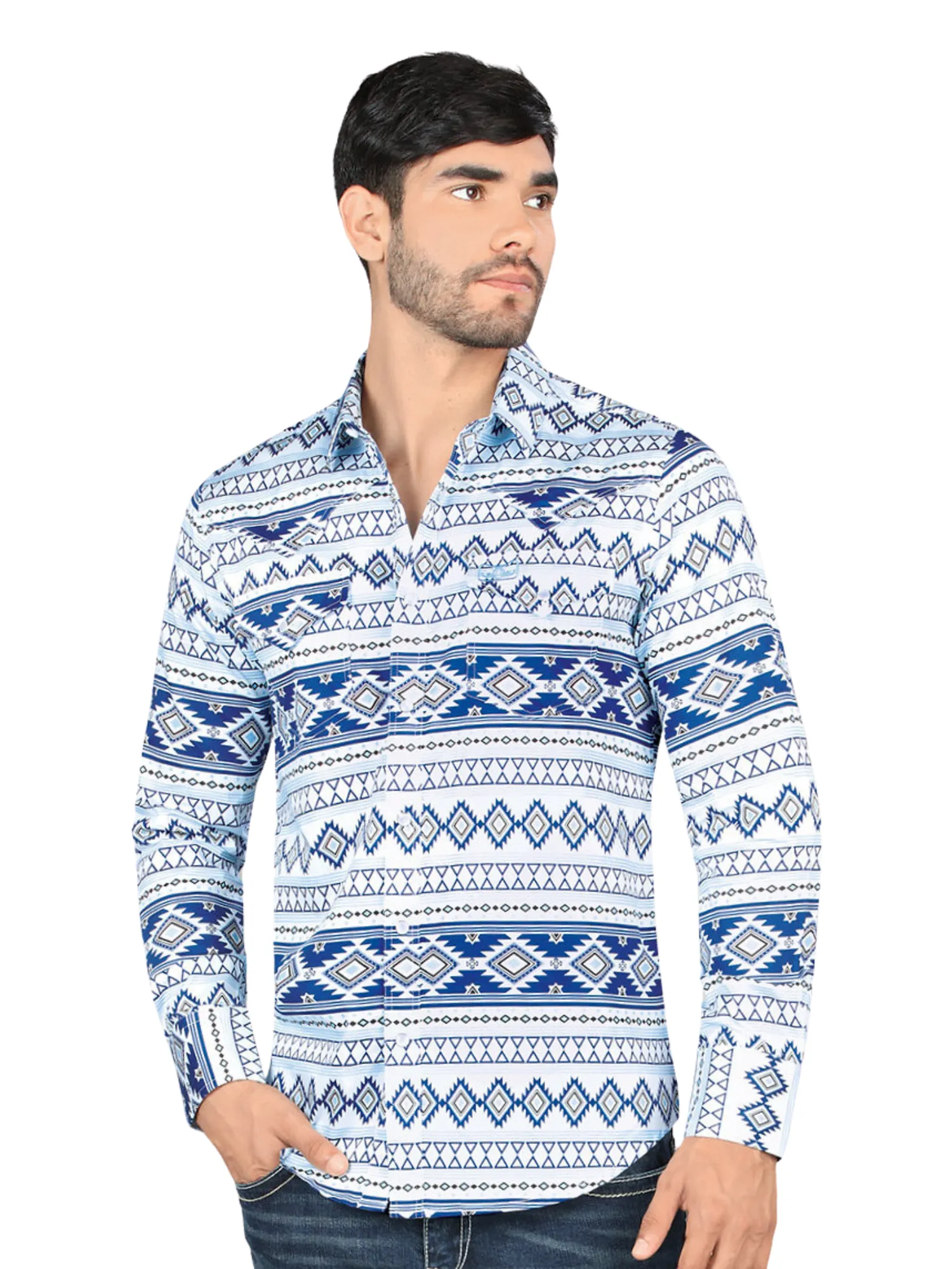 Camisa Casual Manga Larga Estampada para Hombre 'Montero' - ID: 4007