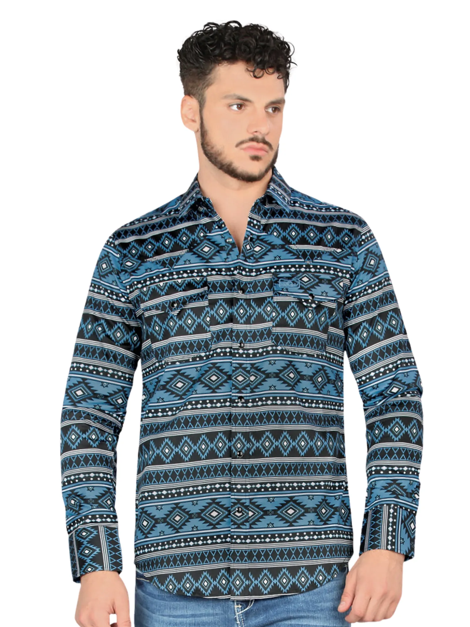 Camisa Casual Manga Larga Estampada para Hombre 'Montero' - ID: 4007