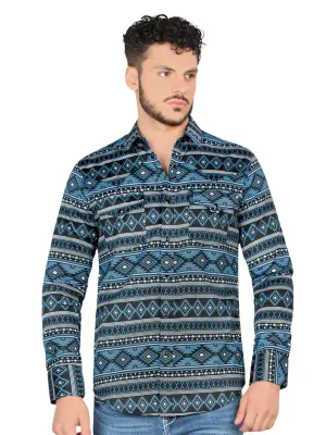 Camisa Casual Manga Larga Estampada para Hombre 'Montero' - ID: 4007