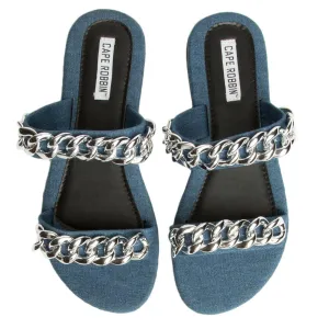 Cape Robbin Leela-8 Denim Sandal Denim Blue
