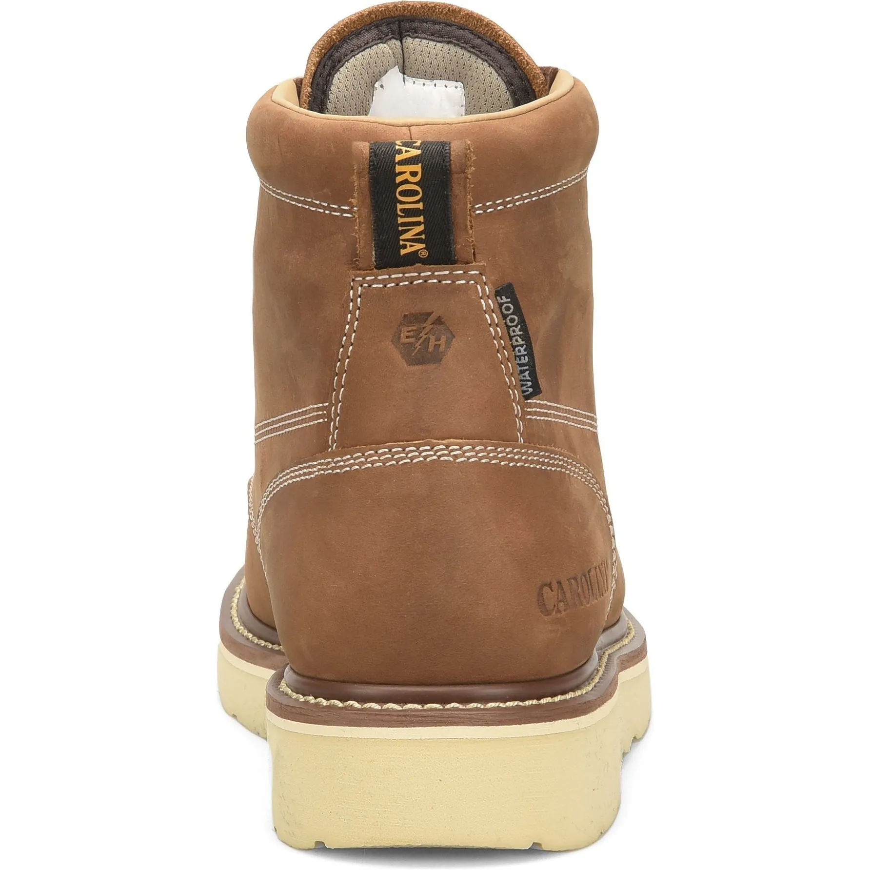 Carolina Men's AMP 6" Moc Toe Waterproof USA Made Wedge Work Boot Brown CA7041