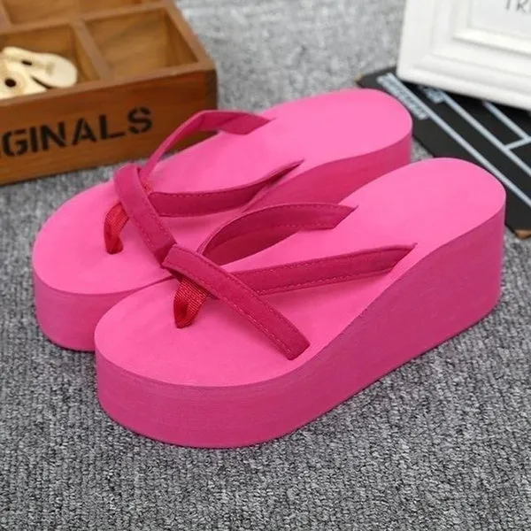 Casual Wedges Flip Flops Outdoor Slippers For Summer Platform Shoes