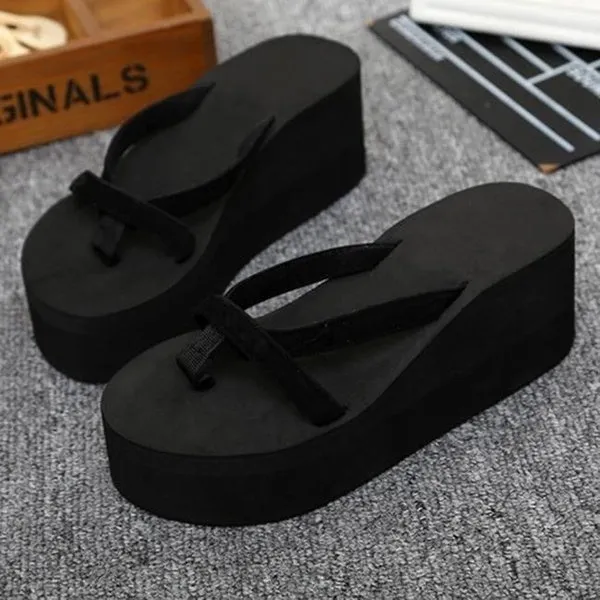 Casual Wedges Flip Flops Outdoor Slippers For Summer Platform Shoes