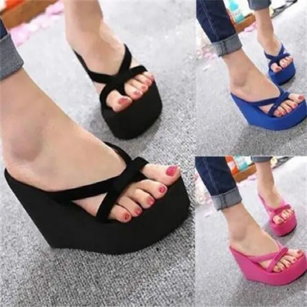 Casual Wedges Flip Flops Outdoor Slippers For Summer Platform Shoes