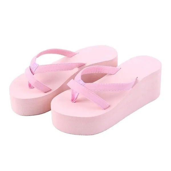 Casual Wedges Flip Flops Outdoor Slippers For Summer Platform Shoes