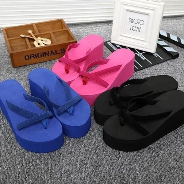 Casual Wedges Flip Flops Outdoor Slippers For Summer Platform Shoes
