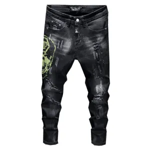 Cat Whiskers Newest Men's Jeans Mid Waisted Pencil Pants