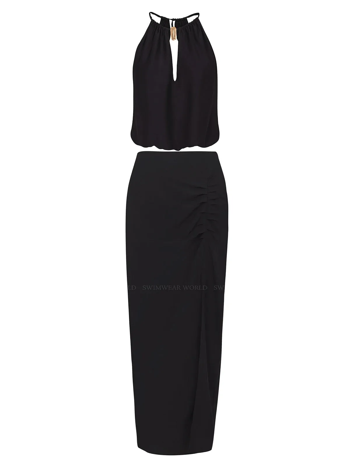 Celine Detail Blouse-Clara Long Skirt ::RET