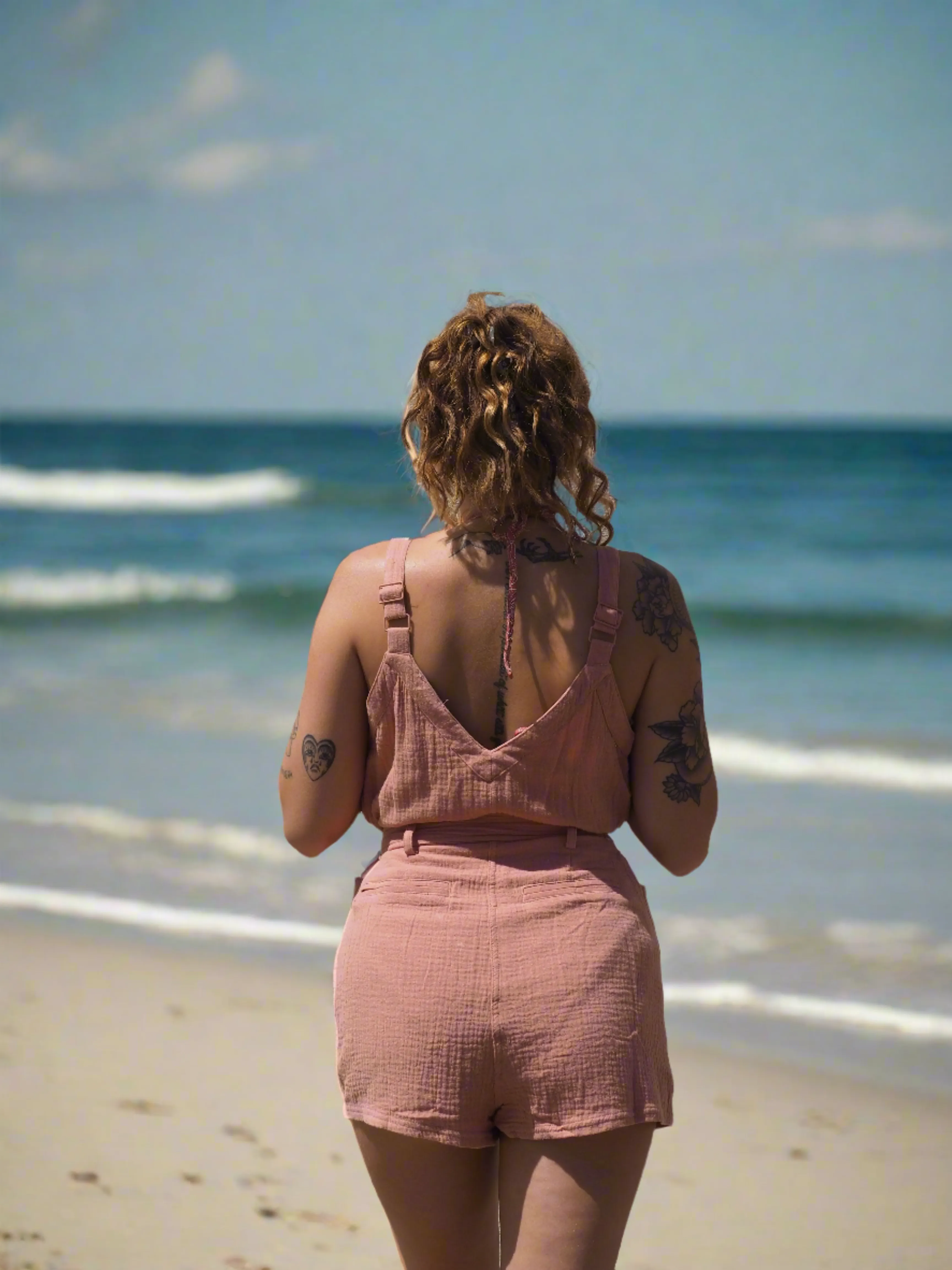 Chambray Solid Romper