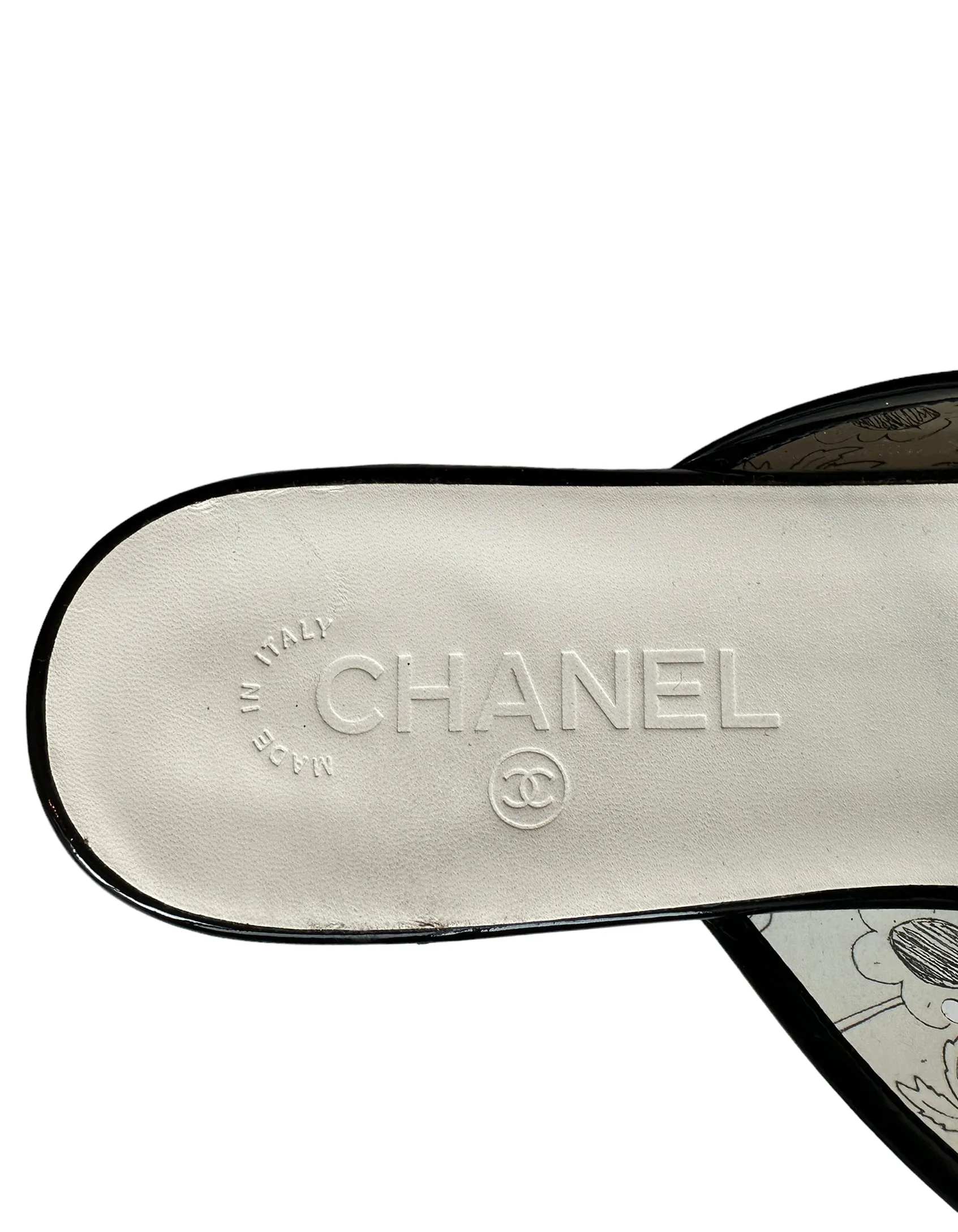 Chanel 2019 Printed PVC CC Logo Slides sz 40C