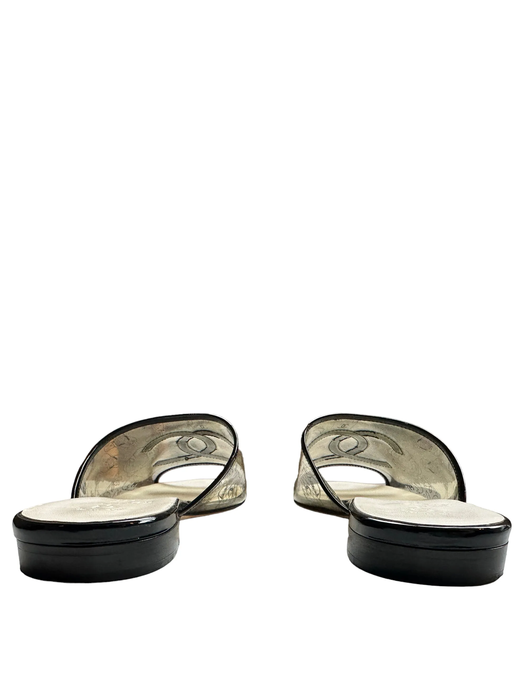 Chanel 2019 Printed PVC CC Logo Slides sz 40C