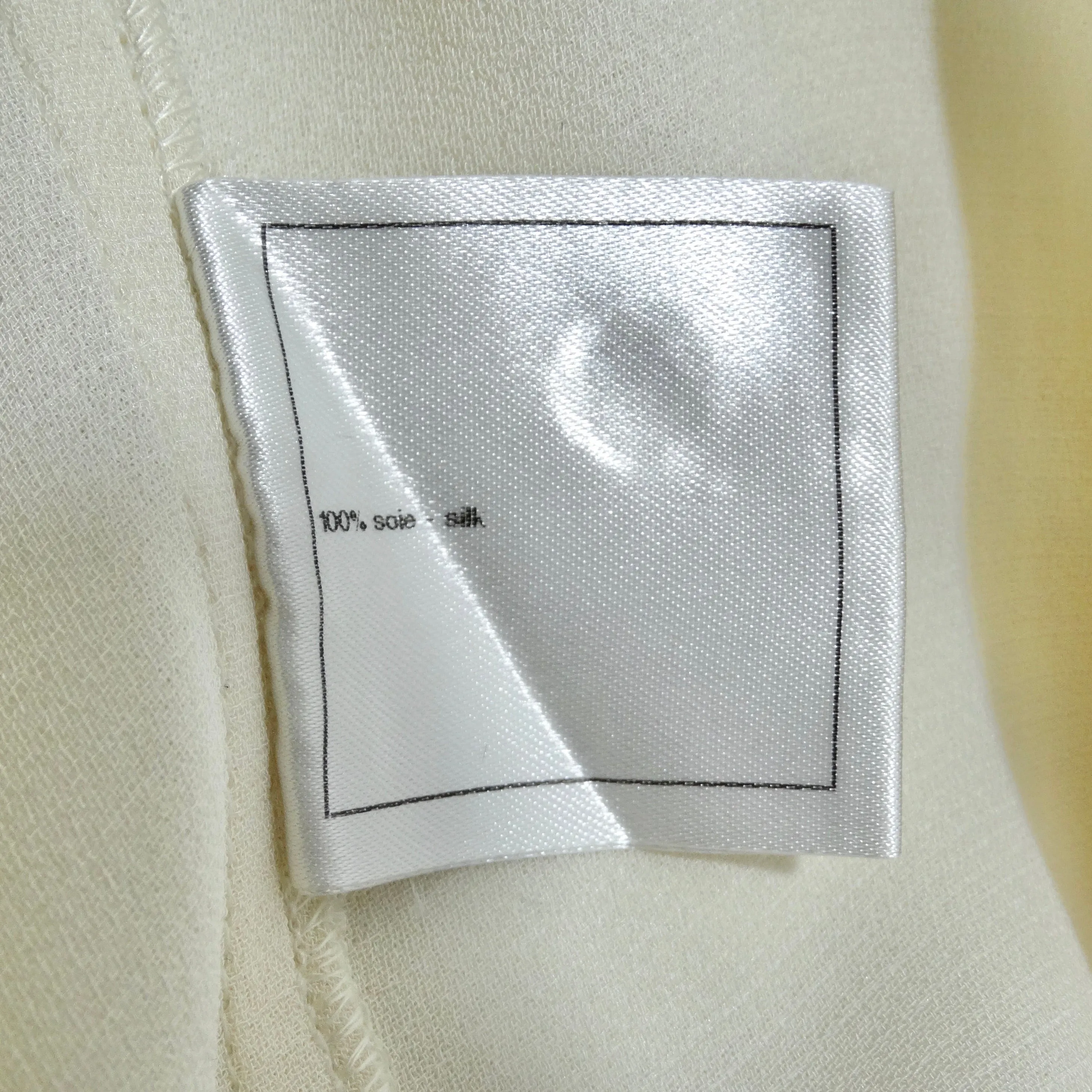 Chanel Ivory Silk High-Low Button Down & Trouser Set