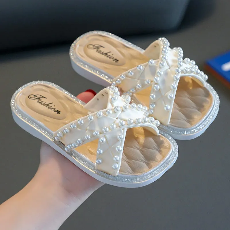 Children's Slippers Summer Home Indoor Non-Slip Girls' Baby Outdoor Fashion Soft Bottom Infant Princess Style Sandals