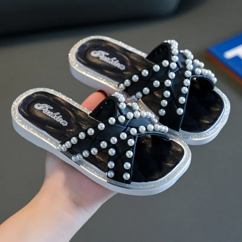 Children's Slippers Summer Home Indoor Non-Slip Girls' Baby Outdoor Fashion Soft Bottom Infant Princess Style Sandals