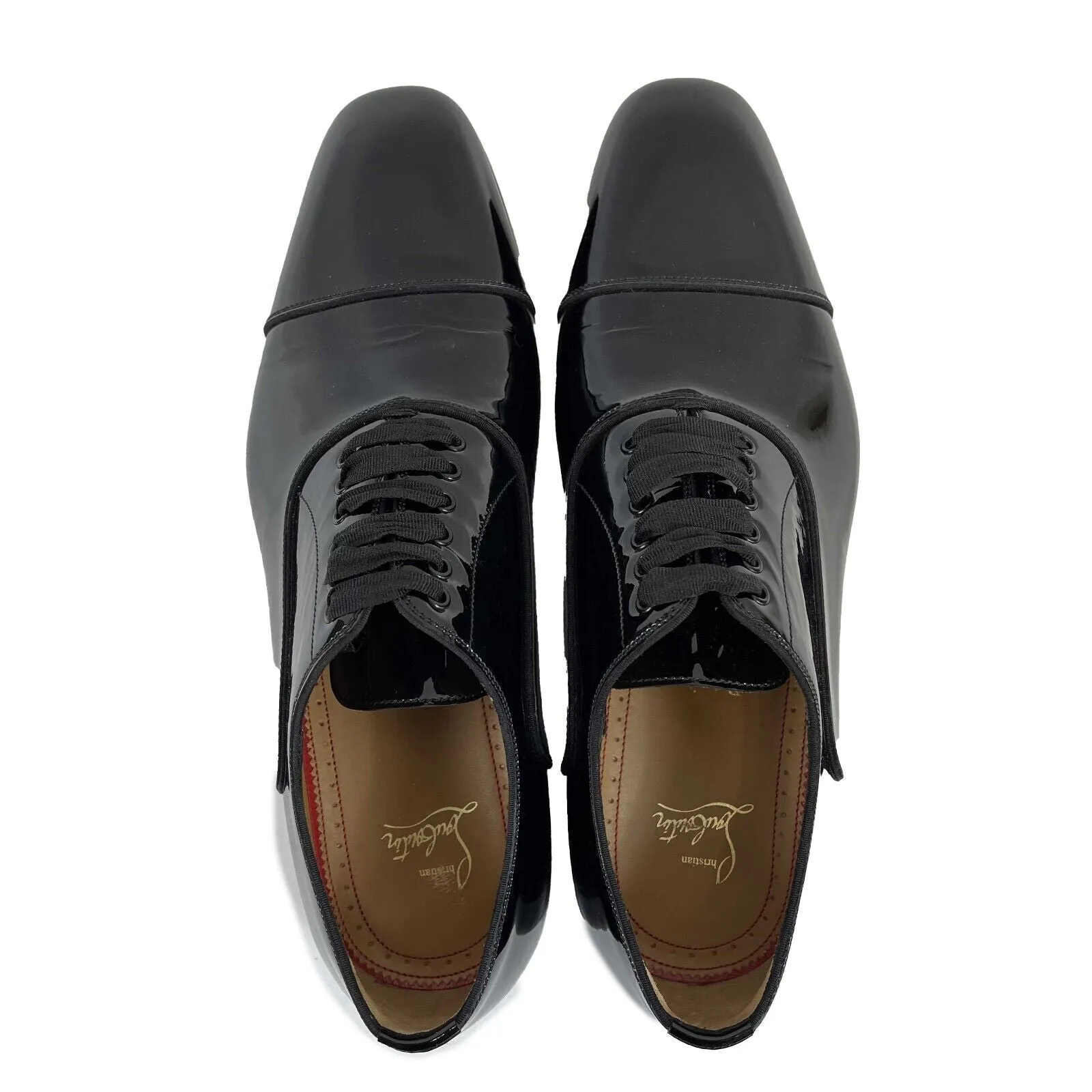 Christian Louboutin - Greggo Flat Patent Tuxedo Shoe -Size 42 US 9 New w/ Box