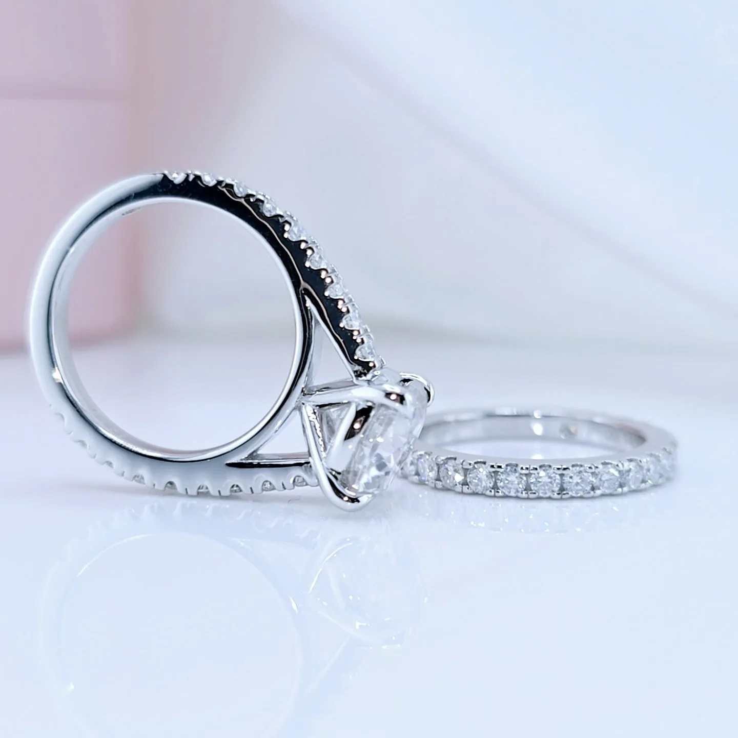 Classic 3.0 Ct Round Cut Diamond Bridal Set