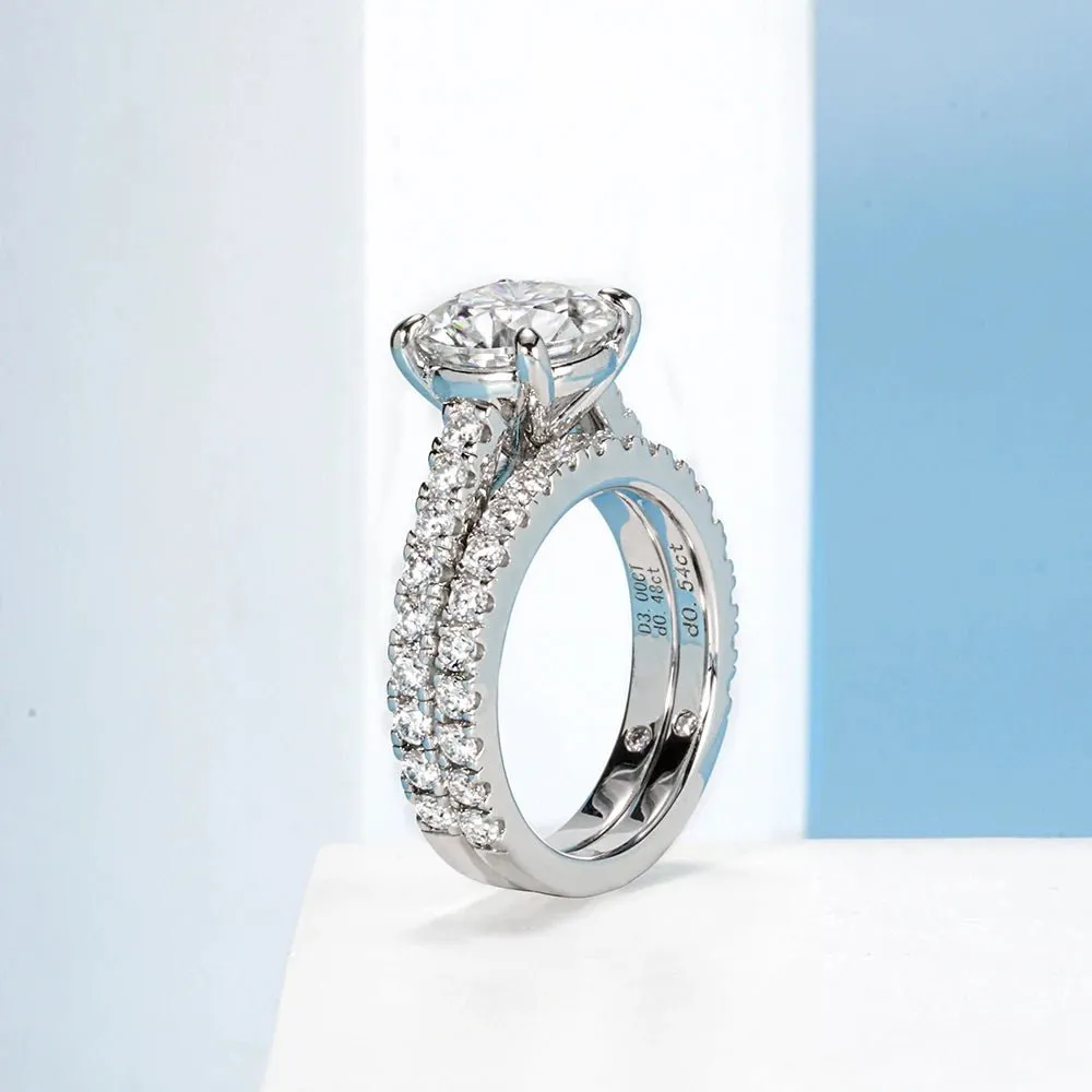 Classic 3.0 Ct Round Cut Diamond Bridal Set