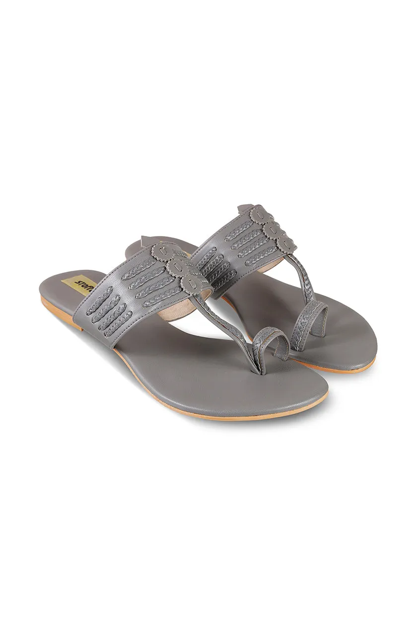 Classic K Flats Dark Grey