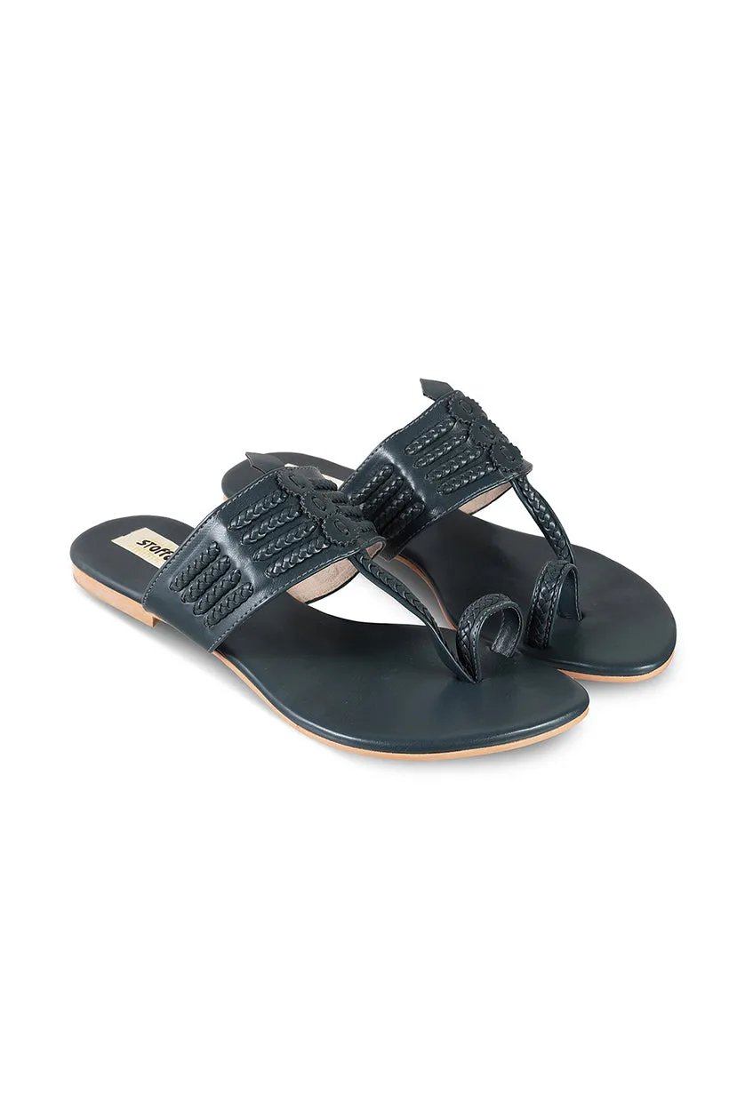 Classic K Flats Dark Grey