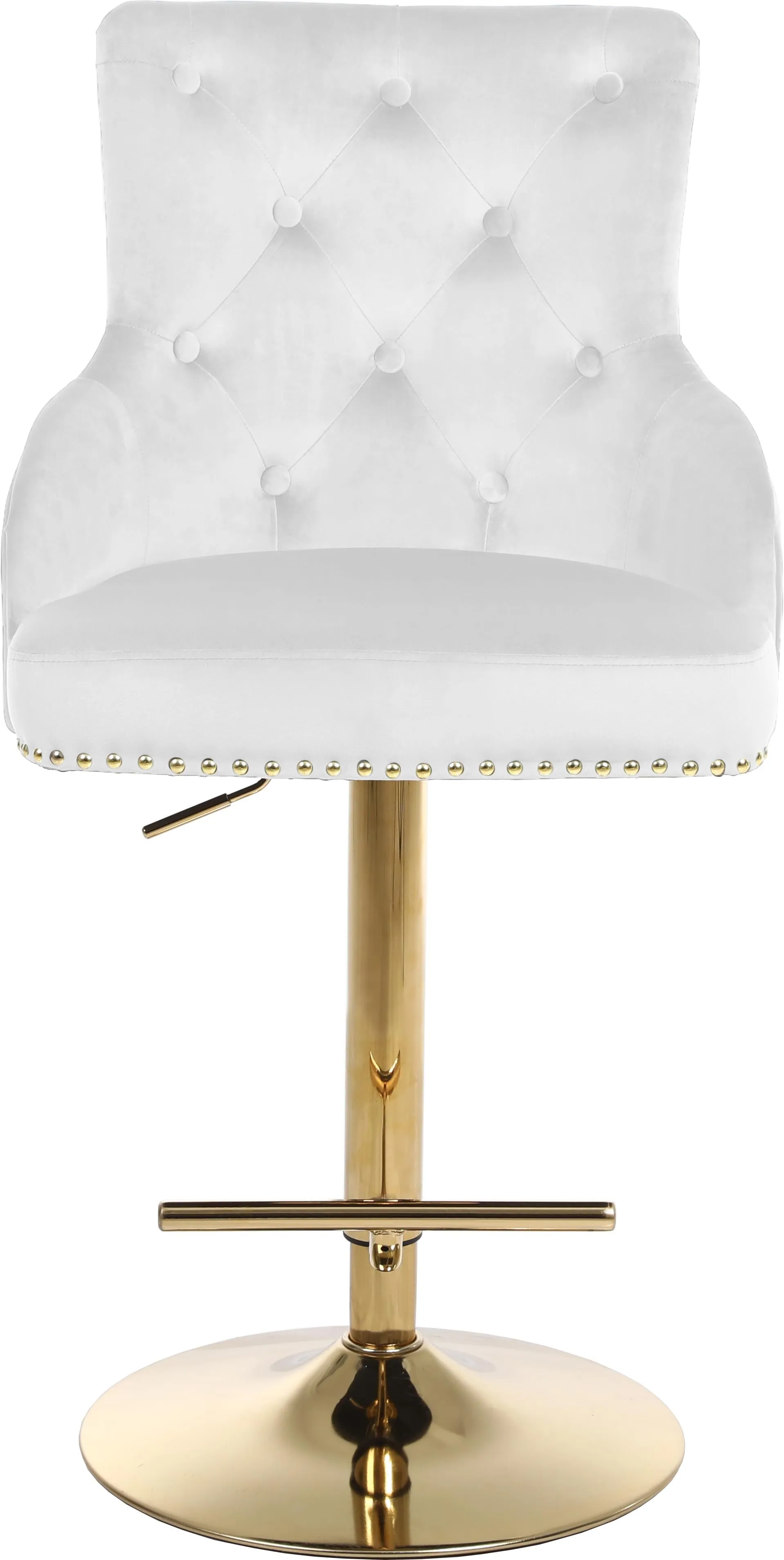 Claude White Velvet Adjustable Stool