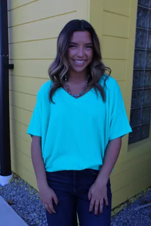 Color Crush V-Neck • Seafoam