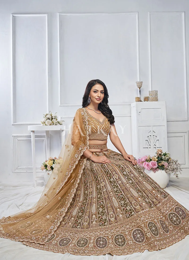 Copper Brown Bridal Lehenga Choli