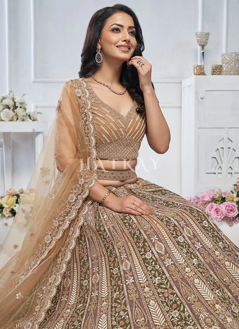 Copper Brown Bridal Lehenga Choli