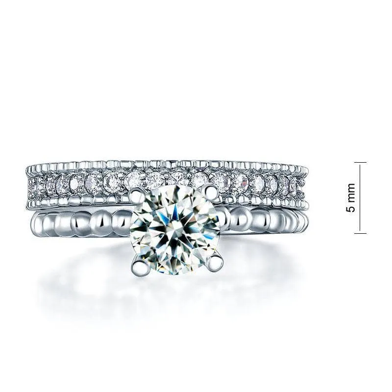 Created Diamante 2-Pcs Engagement Ring Set 1 Ct