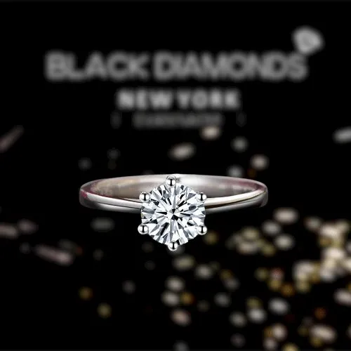 Created Diamond 1 Carat Engagement Ring Classic 6 Claws