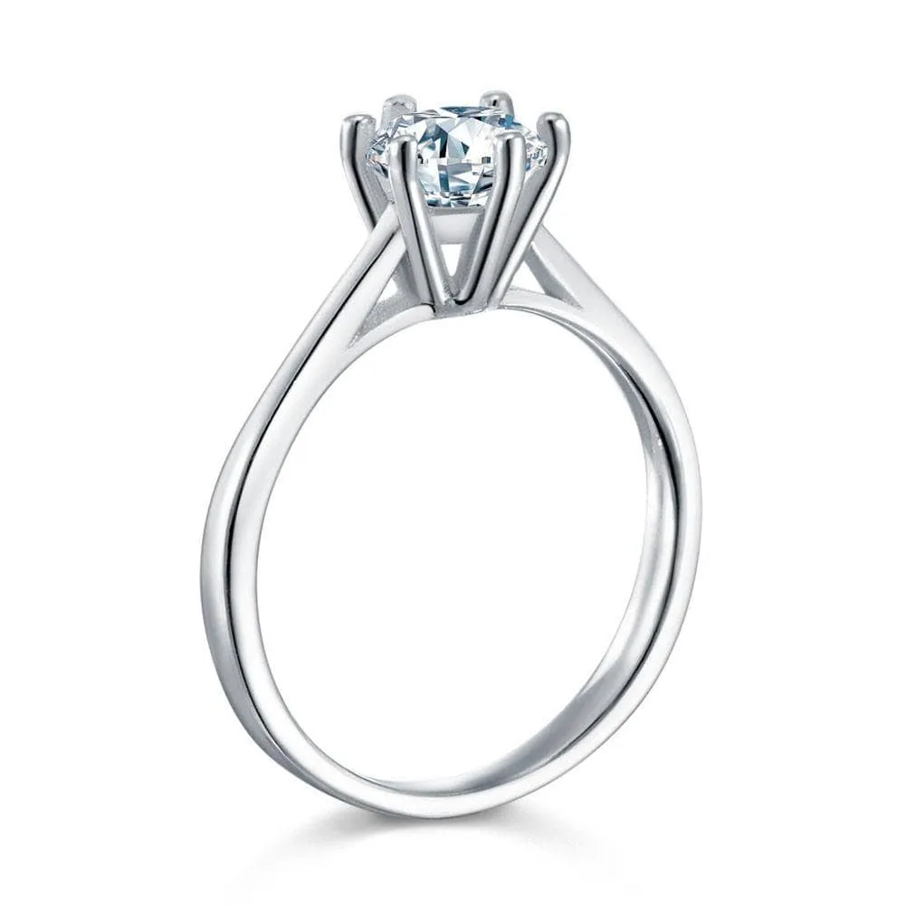 Created Diamond 1 Carat Engagement Ring Classic 6 Claws