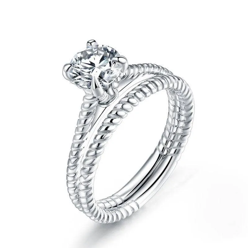 Created Diamond Engagement 2-PC Twist Solitaire Ring Set