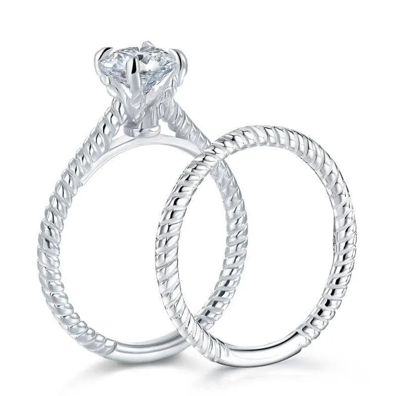 Created Diamond Engagement 2-PC Twist Solitaire Ring Set