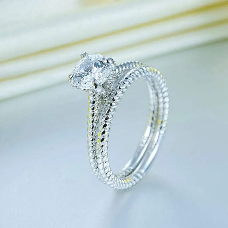 Created Diamond Engagement 2-PC Twist Solitaire Ring Set