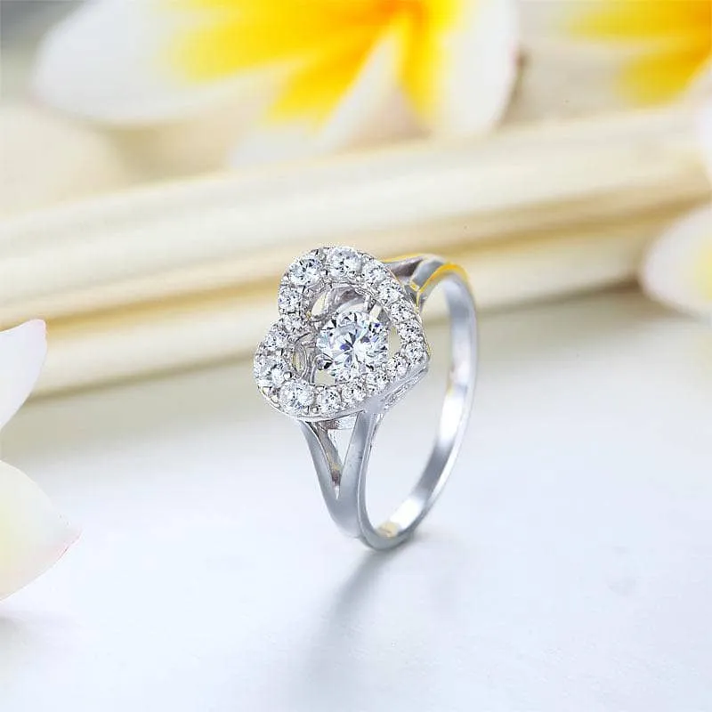 Created Diamond Heart Stone Engagement Ring