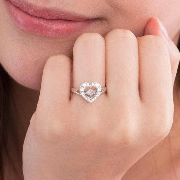 Created Diamond Heart Stone Engagement Ring