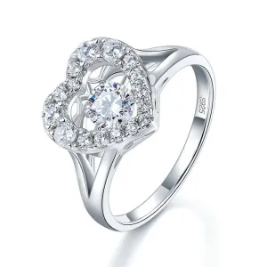 Created Diamond Heart Stone Engagement Ring