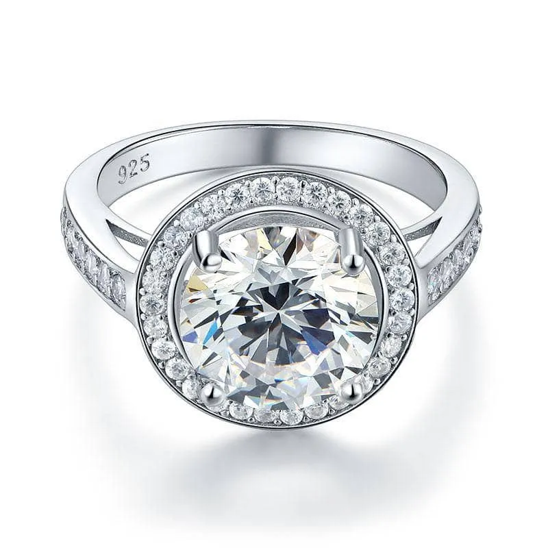 Created Diamond Luxury Engagement Ring Halo 3.5 Ct