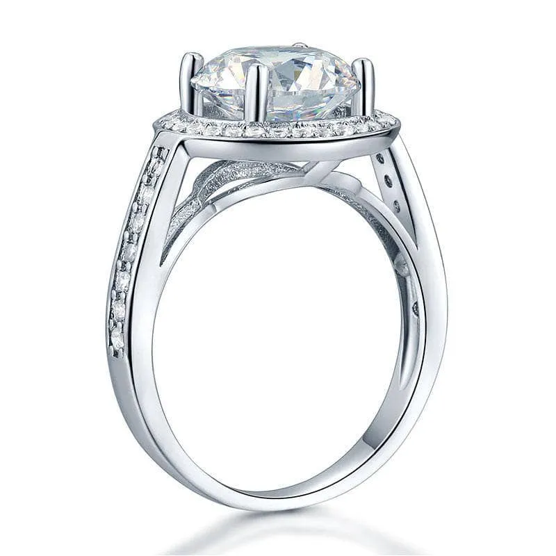 Created Diamond Luxury Engagement Ring Halo 3.5 Ct