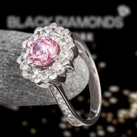 Created Diamond Snowflake Anniversary Ring 1 Ct Fancy Pink