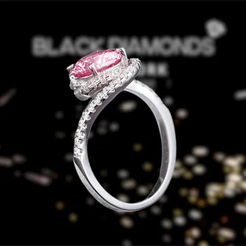 Created Diamond Twist Curl Engagement Ring 2 Ct Fancy Pink