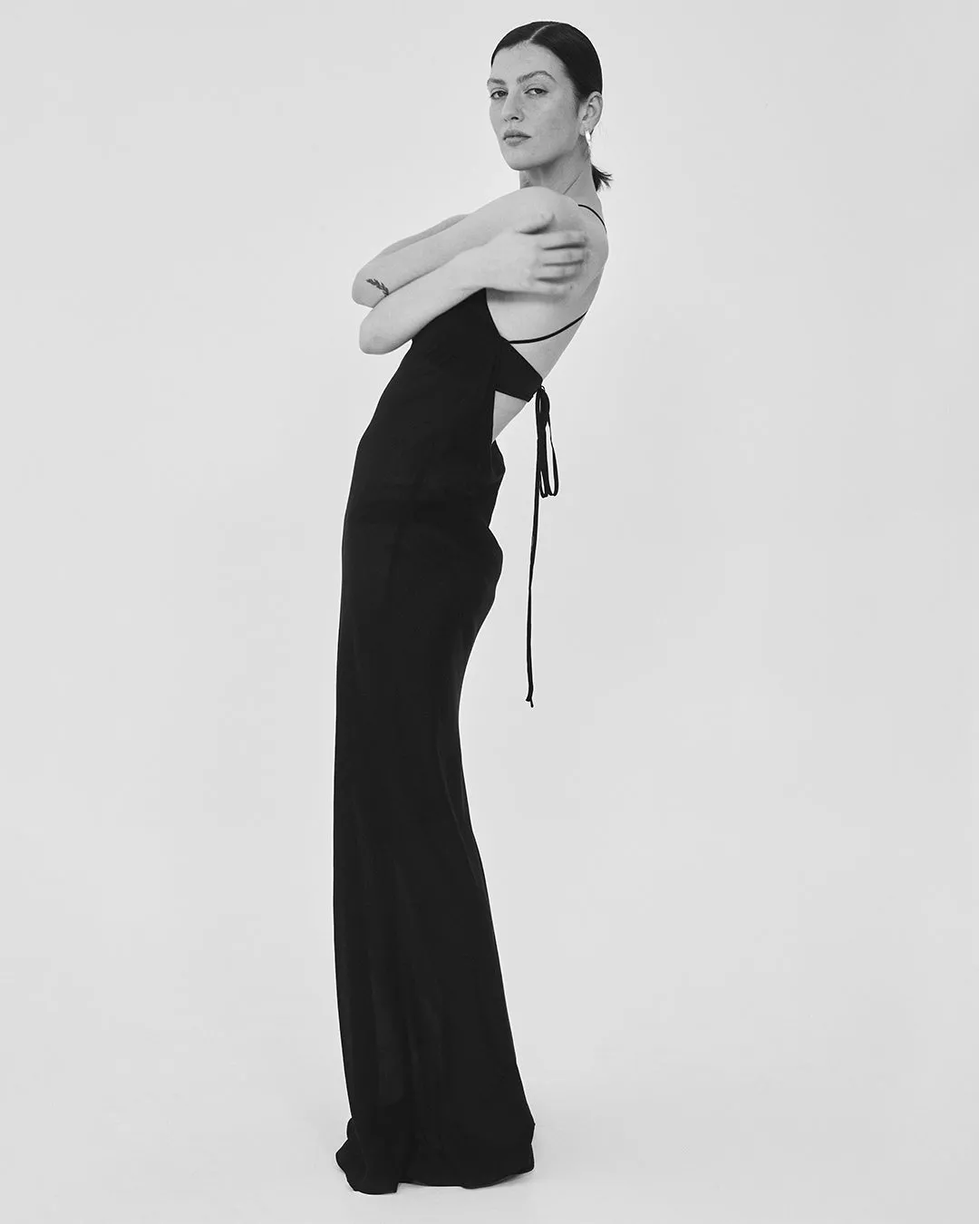 Cremona Bias Slip Dress - Black