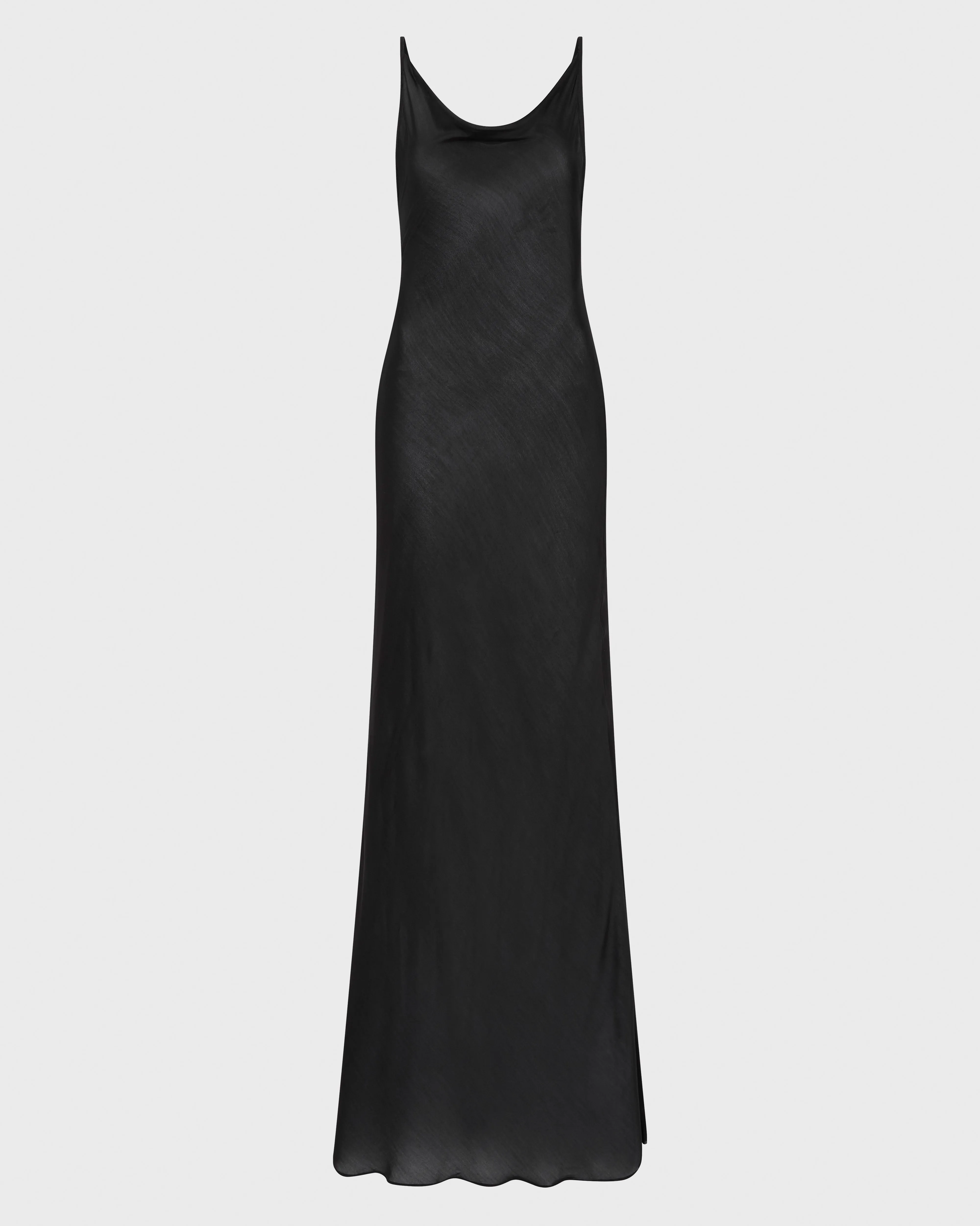 Cremona Bias Slip Dress - Black