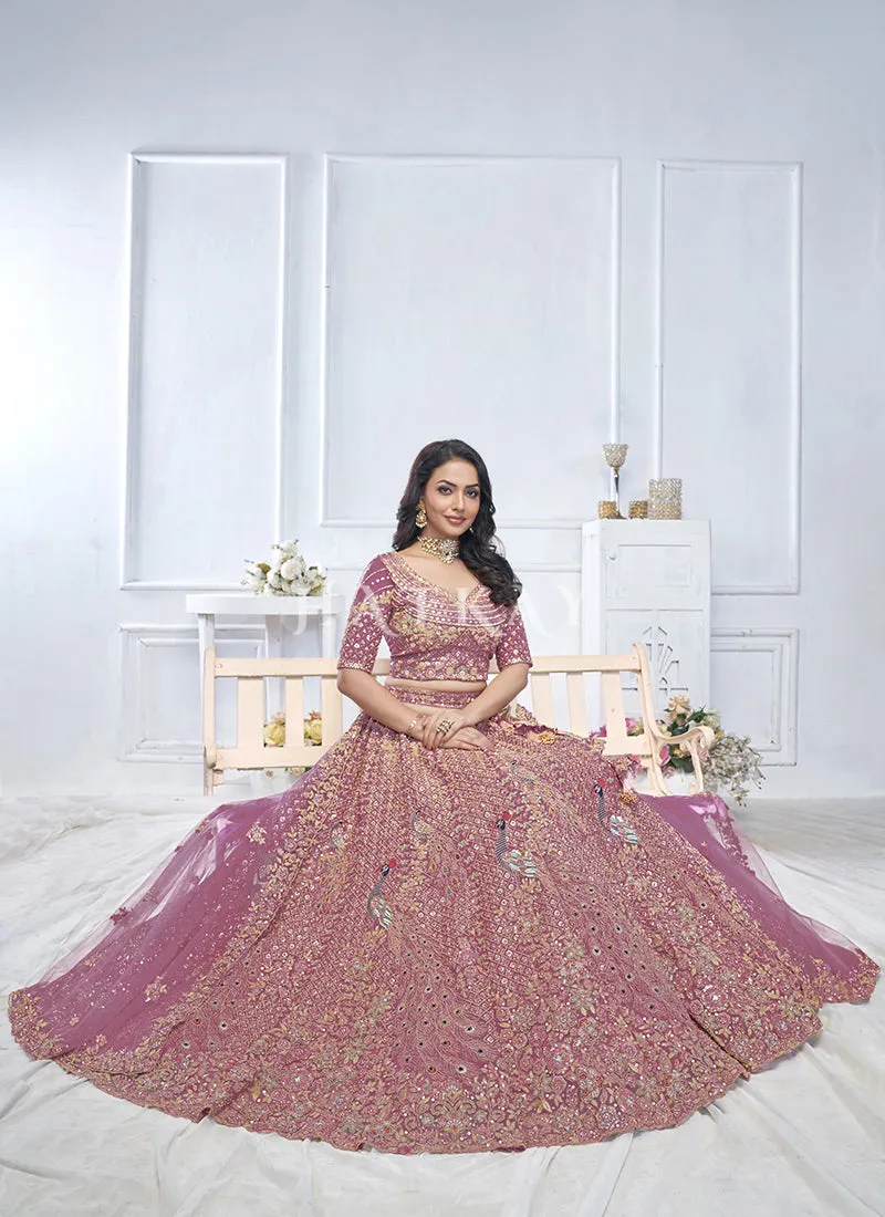 Deep Pink Traditional Embroidery Bridal Lehenga Choli