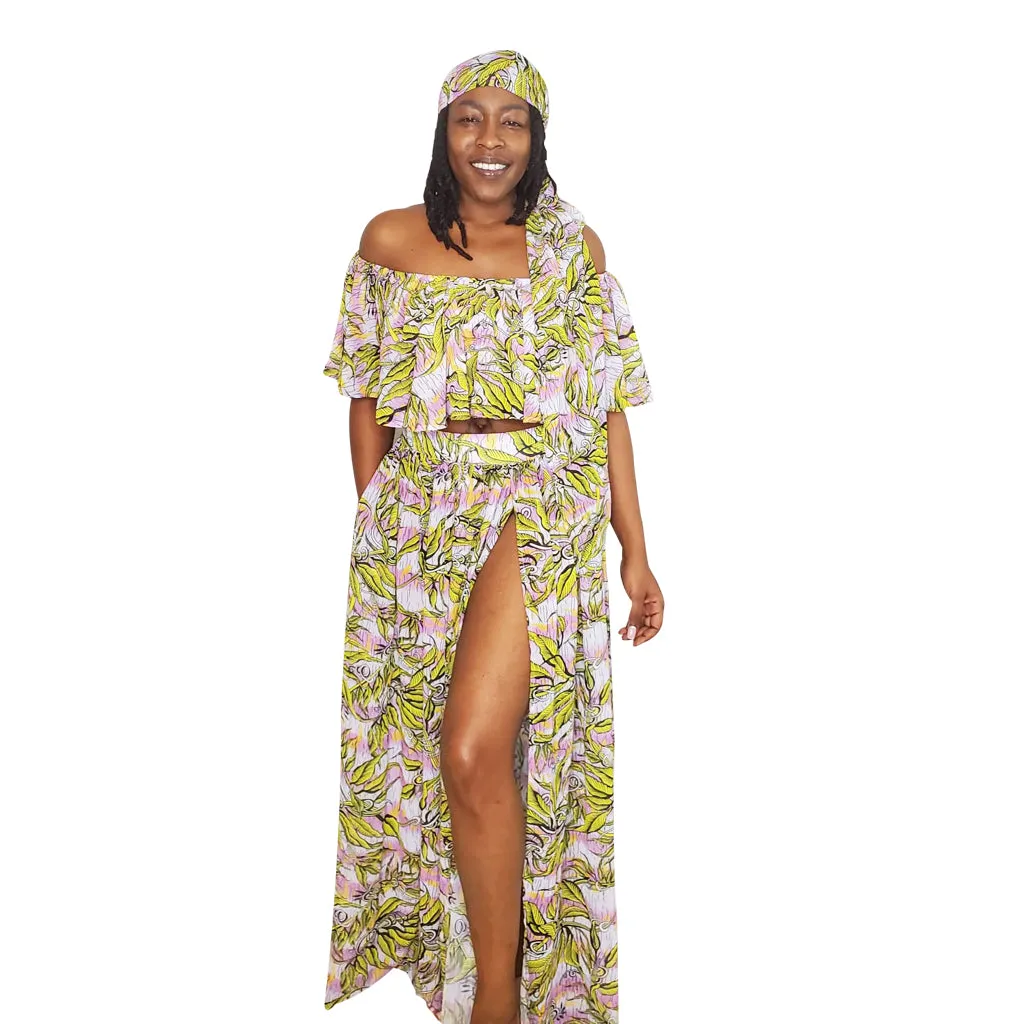 Deep Purple Sea Chiffon Long Skirt