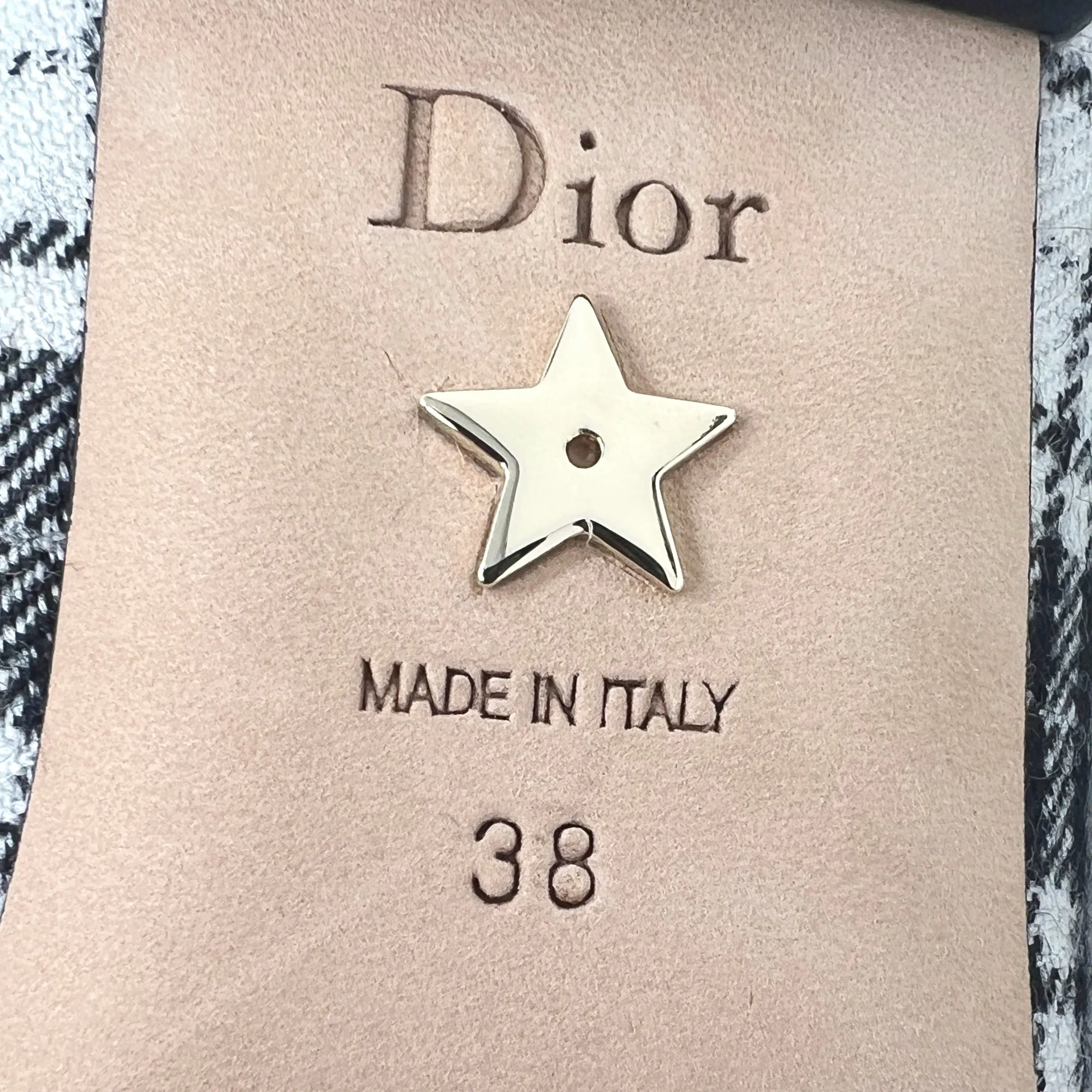 Dior J'Adior Black White Wool Tartan Print Logo Ribbon Trim Pointed Toe Flats Size EU 38