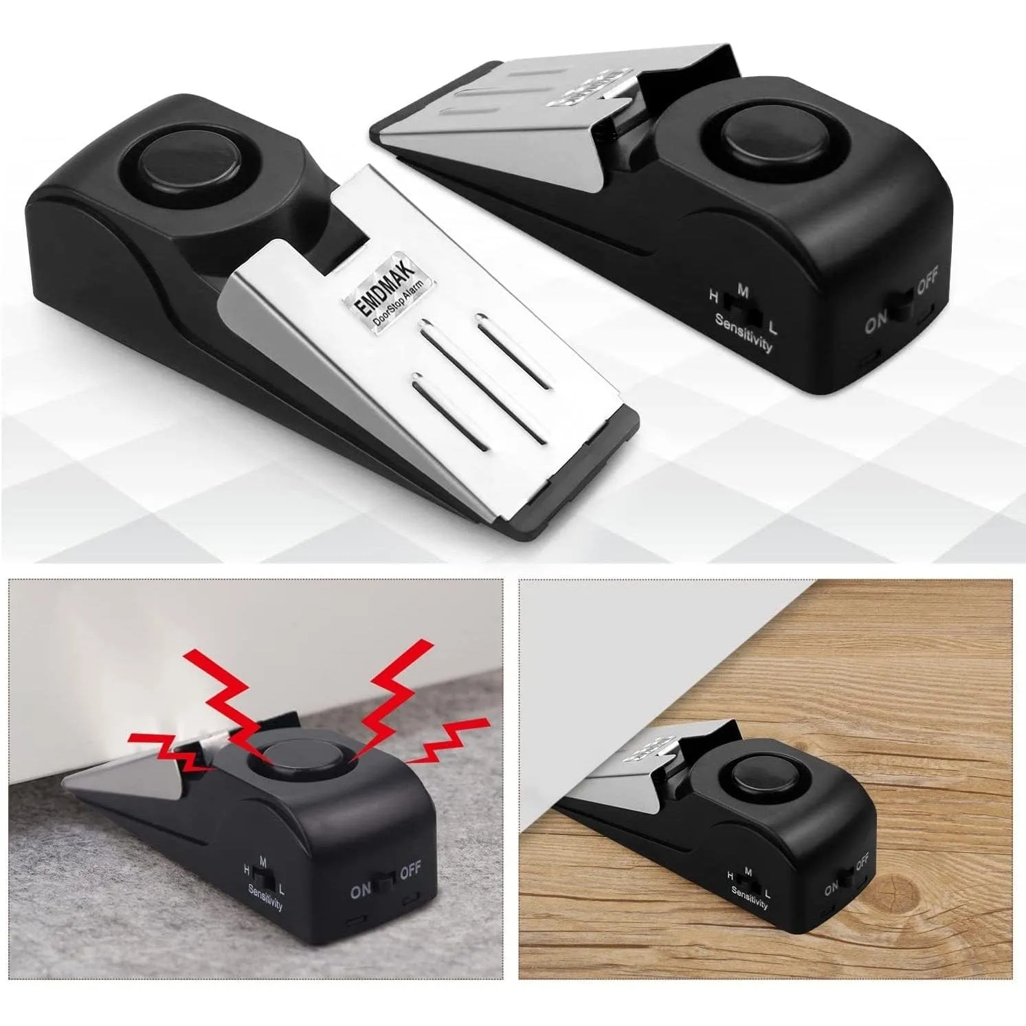 Door Stopper Alarm with 120DB Siren
