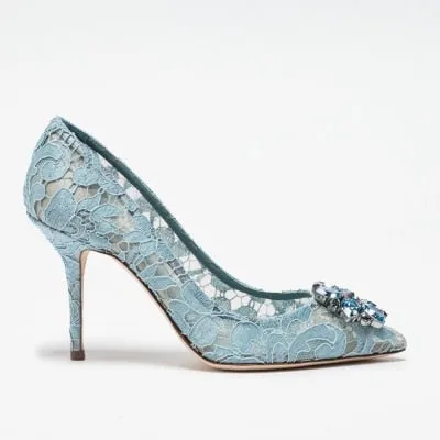 Elegant Lace High Heels Rose Red White Bridal Shoes